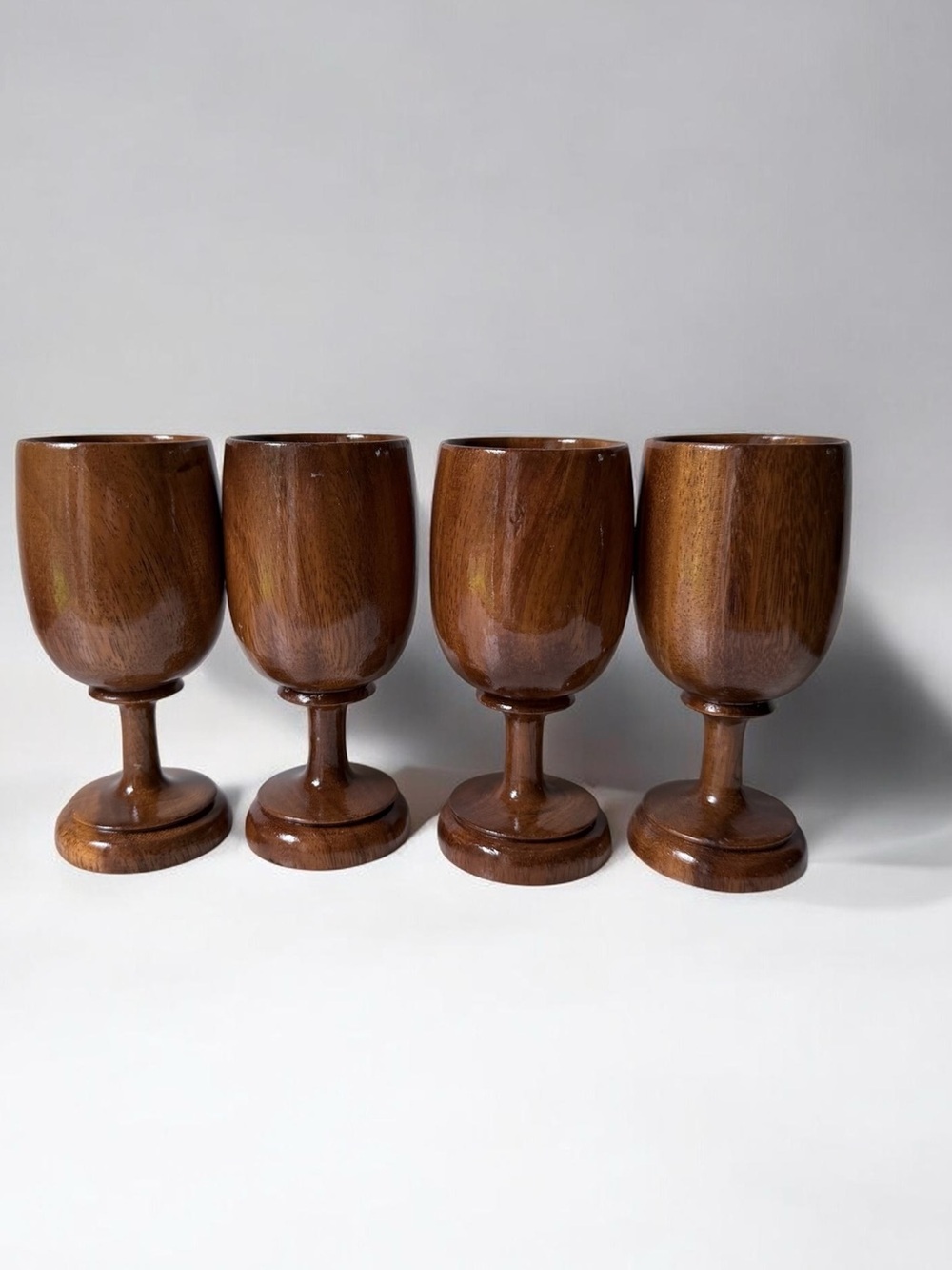 Waikiki Woods Monkey Pod Hawaii Vintage 6” Goblets Lot of 4…